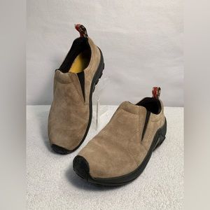 Merrell Womens Jungle Moc Classic Taupe Light Brown Suede Size 7.5 Slip On Shoes